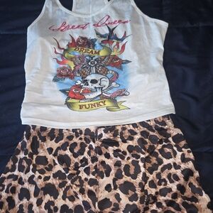White Graphic Tank Top for Kids - Dream Funky Skull Design
